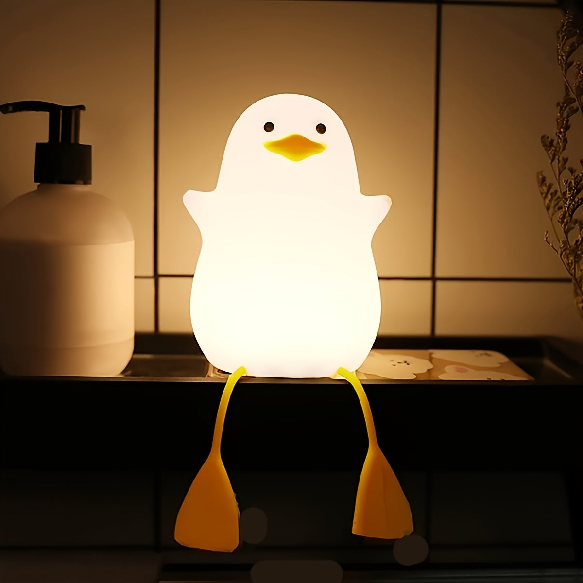 Ducky-Flap Telefonhållarlampa - Dimbar, Färgskiftande USB-Nattlampa
