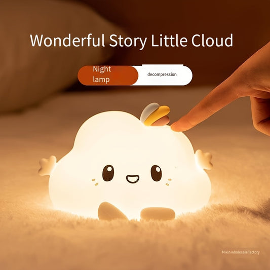 Cloudia Moln Lampa - Nattlampa i Mjuk Silikon med Klappkontroll