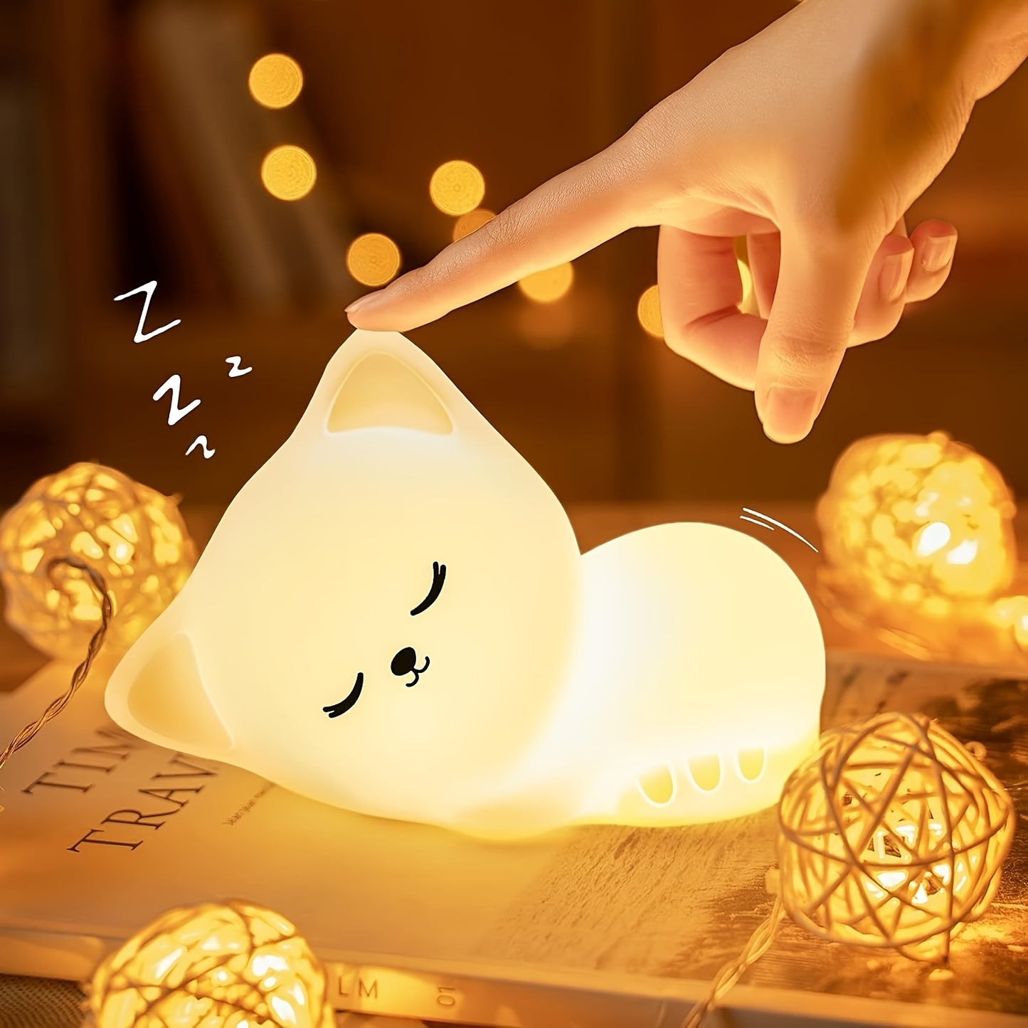 Milo Sovande Katten Sömnlampa - Dimbar RGB Touchlampa med Timer