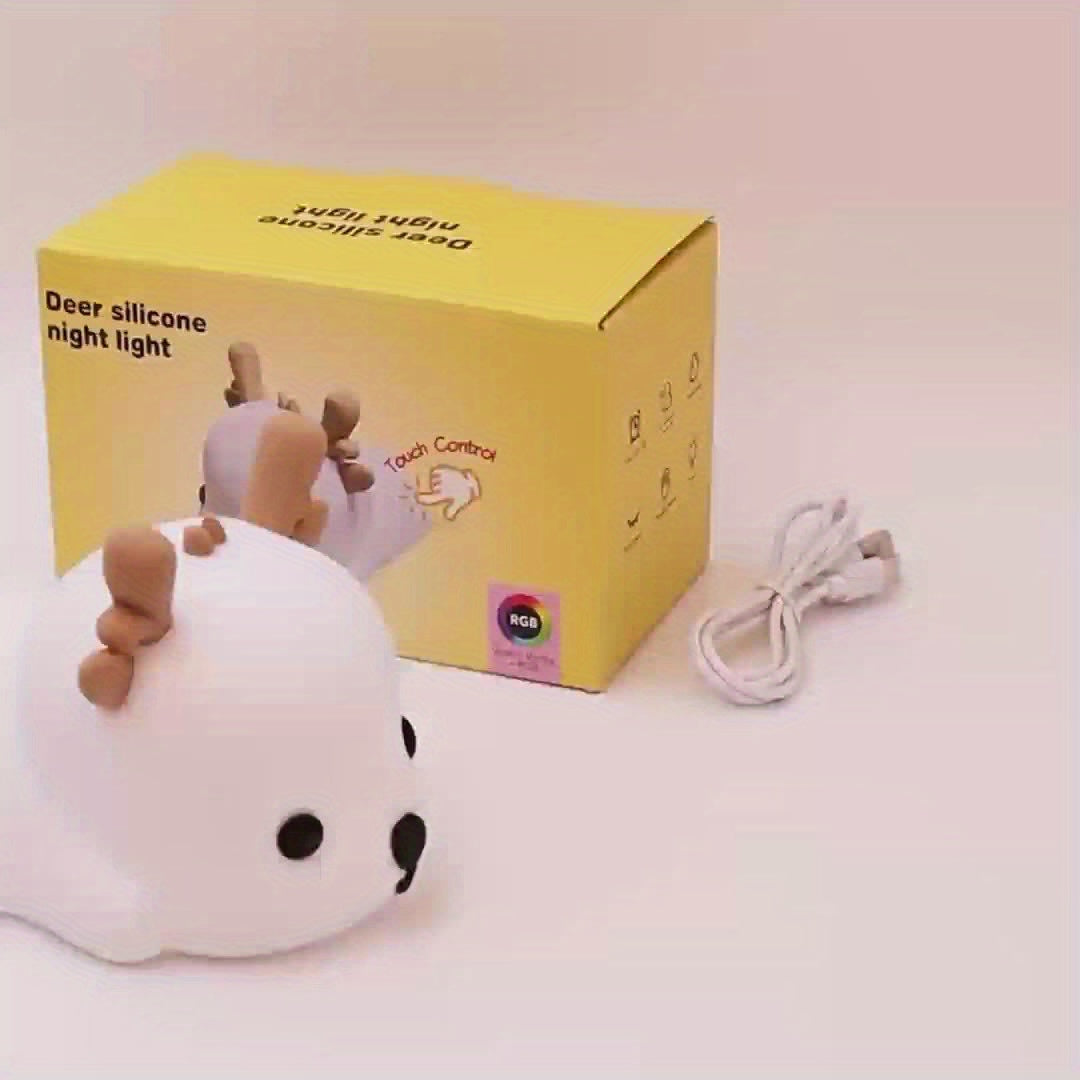 Dasher the Deer Nattlampa - Dimbar LED-Lampa i Mjuk Silikon