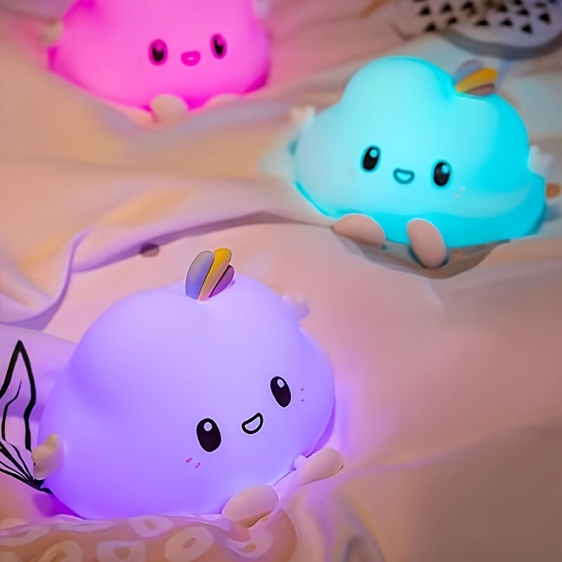 Cloudia Moln Lampa - Nattlampa i Mjuk Silikon med Klappkontroll