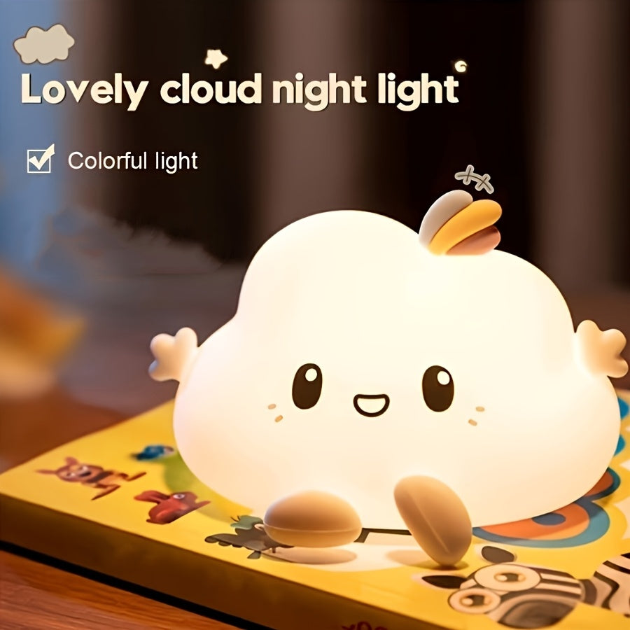 Cloudia Moln Lampa - Nattlampa i Mjuk Silikon med Klappkontroll