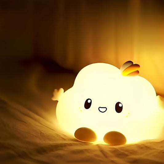 Cloudia Moln Lampa - Nattlampa i Mjuk Silikon med Klappkontroll