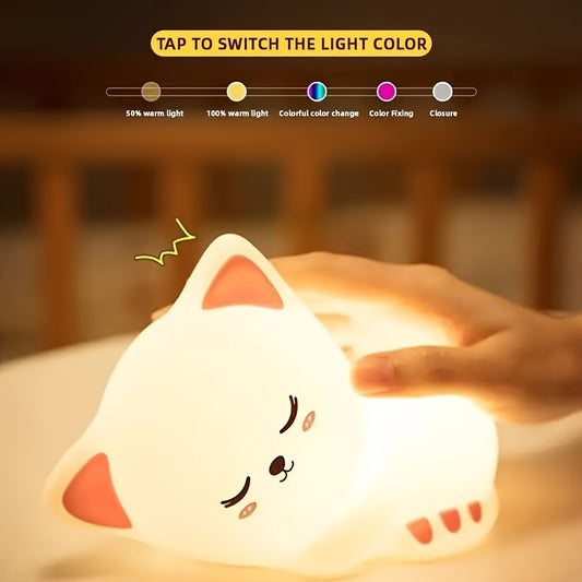 Milo Sovande Katten Sömnlampa - Dimbar RGB Touchlampa med Timer