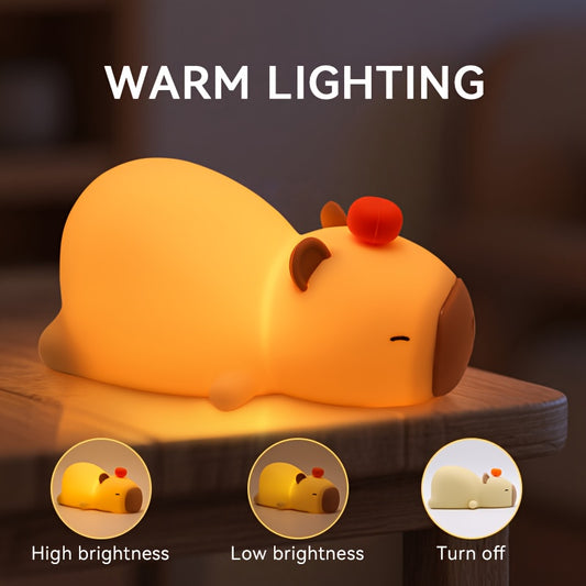 Cappy the Capybara Nattlampa - Dimbar RGB LED-Lampa med Timer