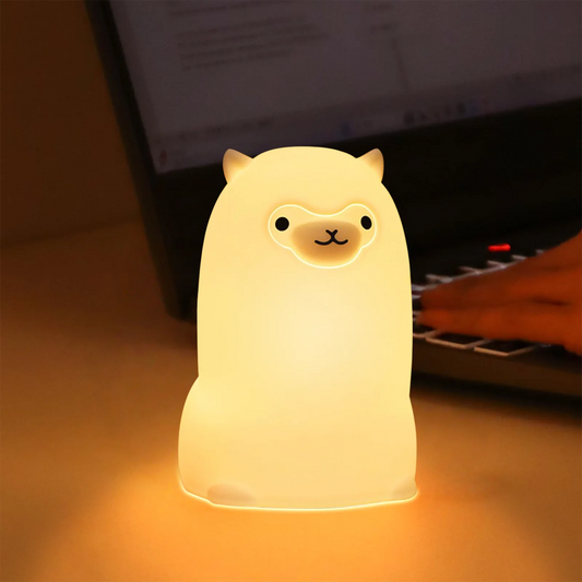 Alfie the Alpaca! RGB Nattlampa i Silikon med Touchkontroll