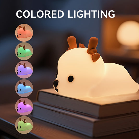 Dasher the Deer Nattlampa - Dimbar LED-Lampa i Mjuk Silikon